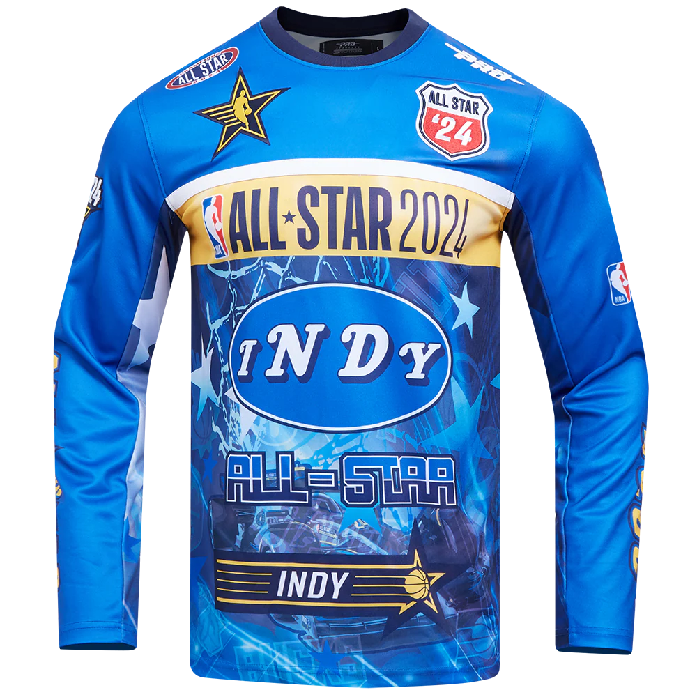 NBA ALL STAR GAME 2024 MEN'S LS TEE (MIDNIGHT NAVY/ROYAL BLUE)
