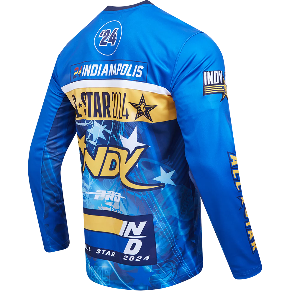 NBA ALL STAR GAME 2024 MEN'S LS TEE (MIDNIGHT NAVY/ROYAL BLUE) - Image 3