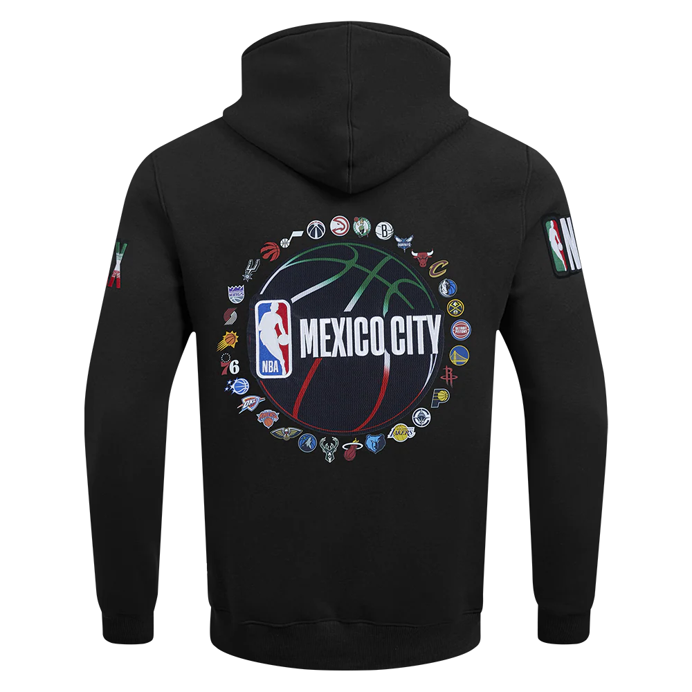 NBA NBA MEXICO CITY GAME 2025 MEN'S DROP SHOULDER FLC PO HOODIE (BLACK) - Image 3