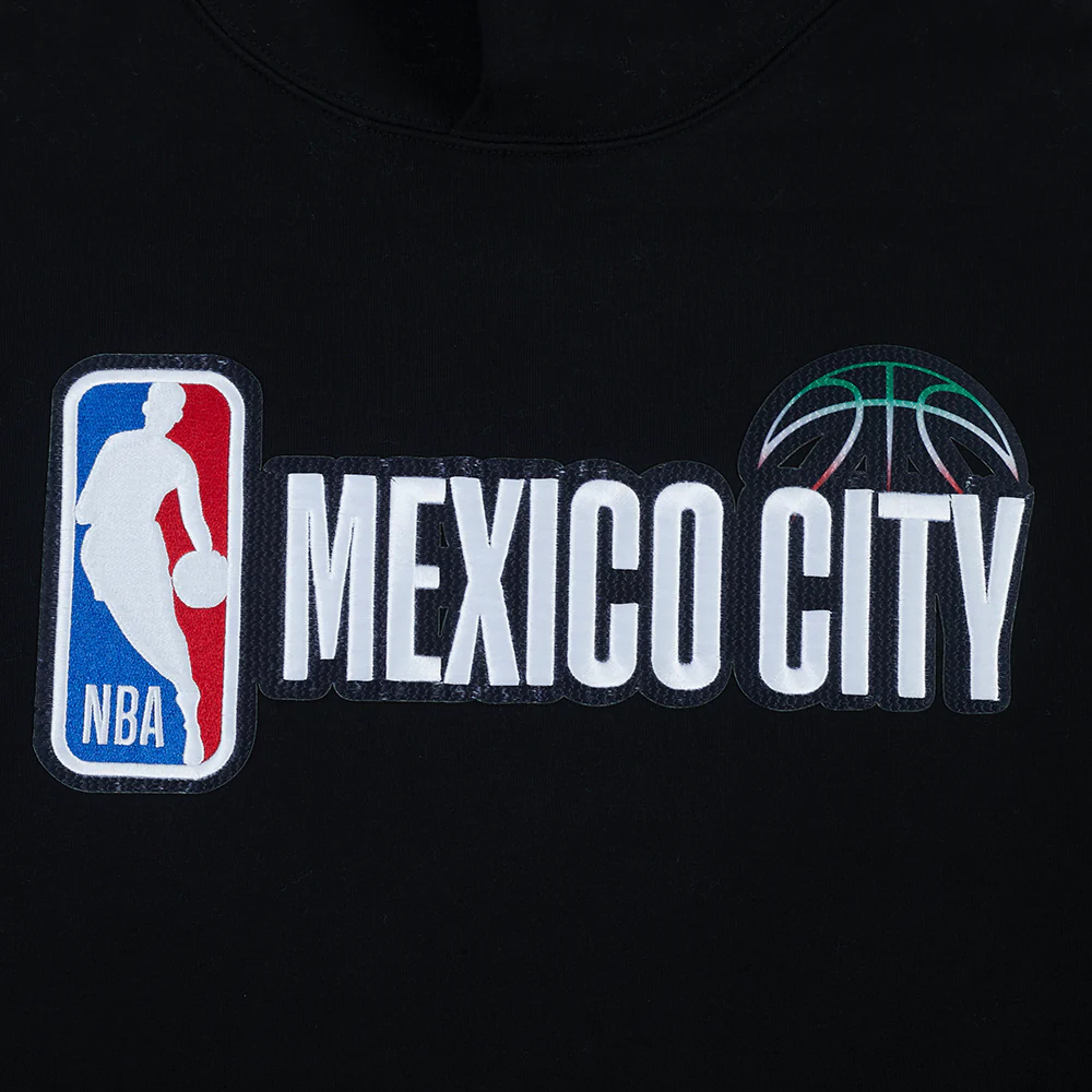NBA NBA MEXICO CITY GAME 2025 MEN'S DROP SHOULDER FLC PO HOODIE (BLACK) - Image 5