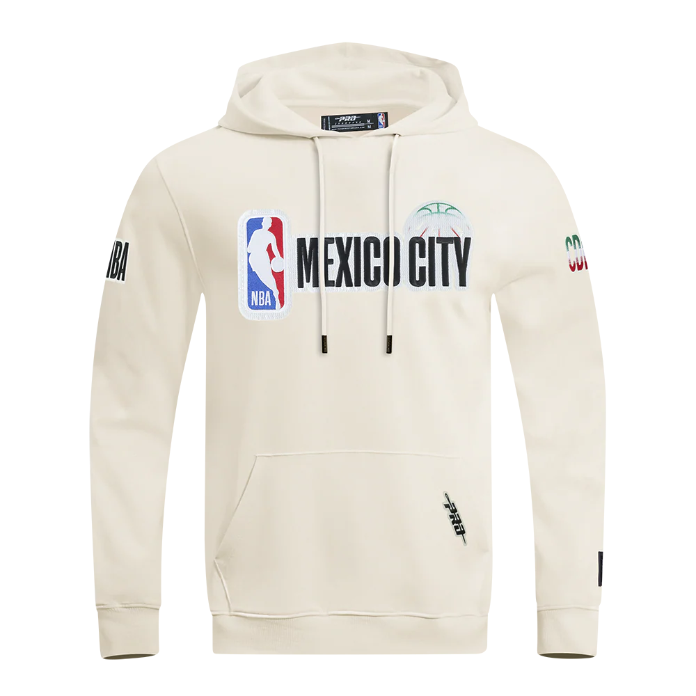 NBA NBA MEXICO CITY GAME 2025 MEN'S DROP SHOULDER FLC PO HOODIE (EGGSHELL)