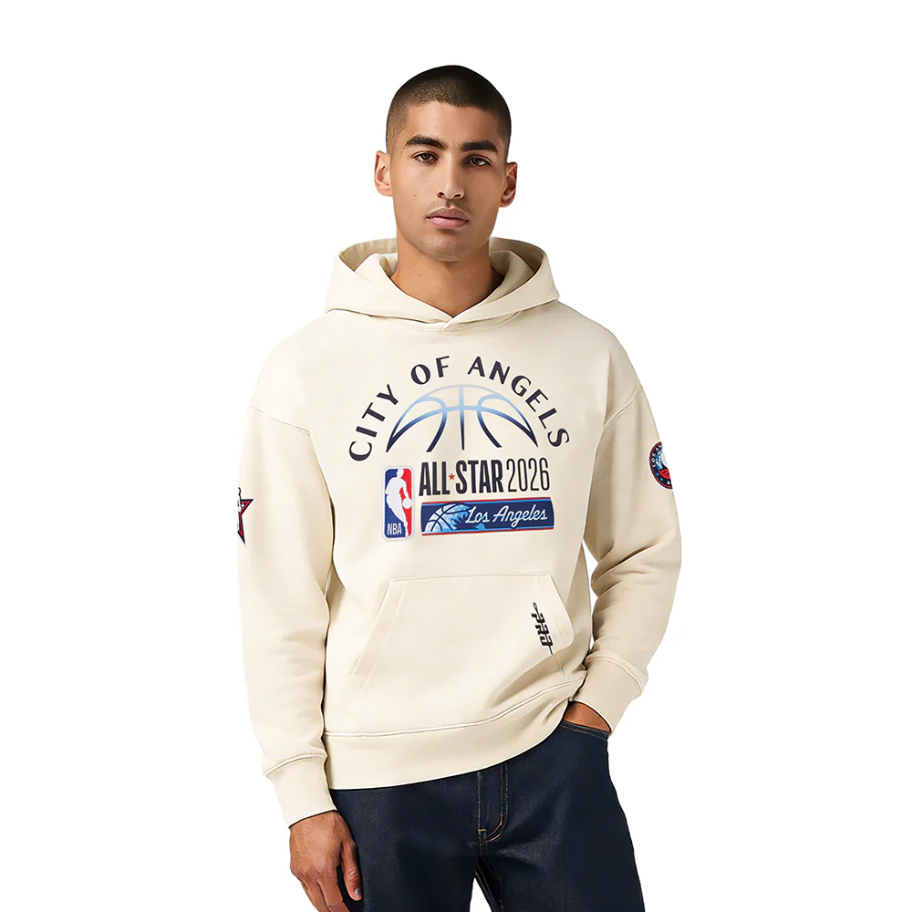 NBA ALL STAR 2026 MEN'S DROP SHOULDER FLC PO HOODIE (EGGSHELL) - Image 2