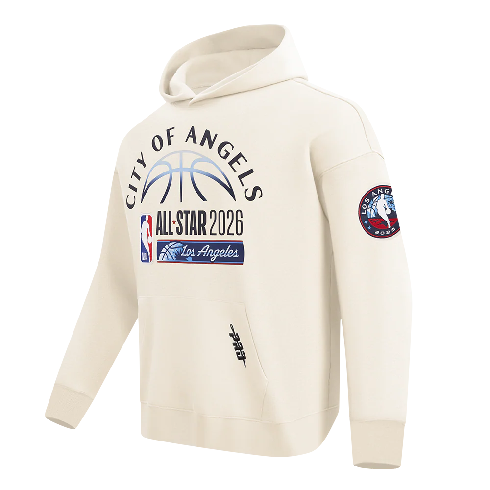 NBA ALL STAR 2026 MEN'S DROP SHOULDER FLC PO HOODIE (EGGSHELL) - Image 3