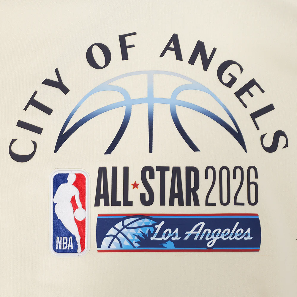 NBA ALL STAR 2026 MEN'S DROP SHOULDER FLC PO HOODIE (EGGSHELL) - Image 5