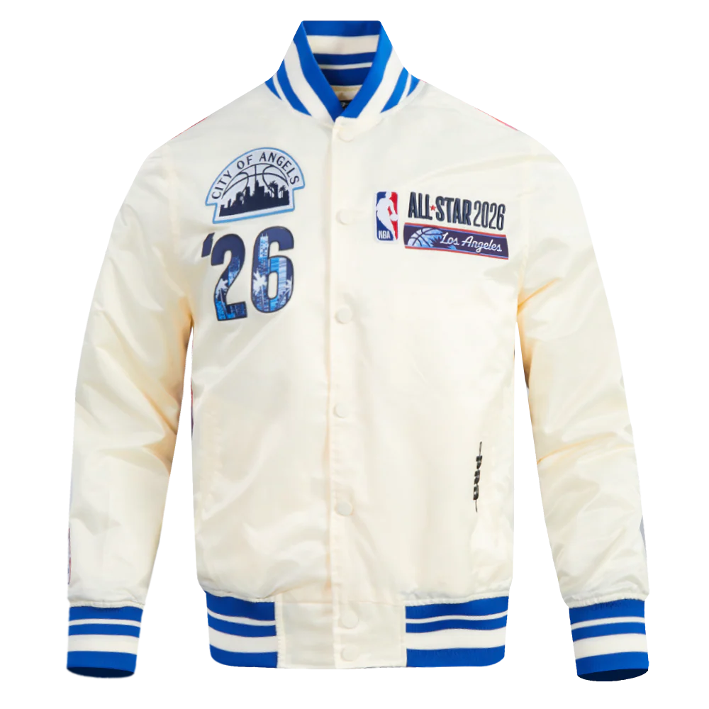 NBA ALL STAR 2026 MEN'S SUBLIMATED SATIN JACKET (EGGSHELL/ ROYAL BLUE) - Image 3