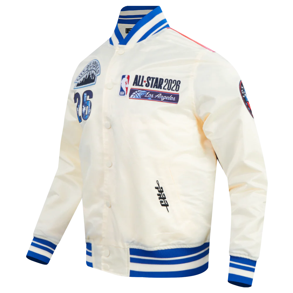 NBA ALL STAR 2026 MEN'S SUBLIMATED SATIN JACKET (EGGSHELL/ ROYAL BLUE) - Image 4