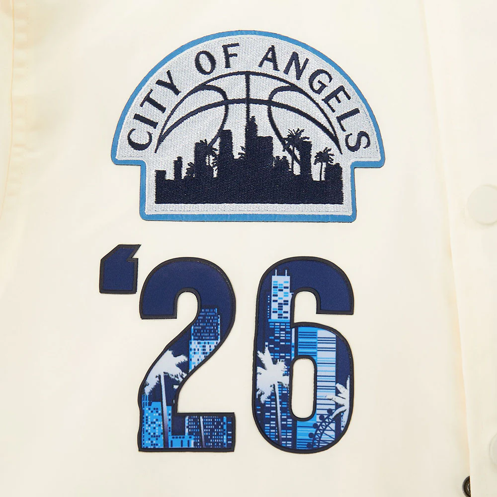 NBA ALL STAR 2026 MEN'S SUBLIMATED SATIN JACKET (EGGSHELL/ ROYAL BLUE) - Image 9