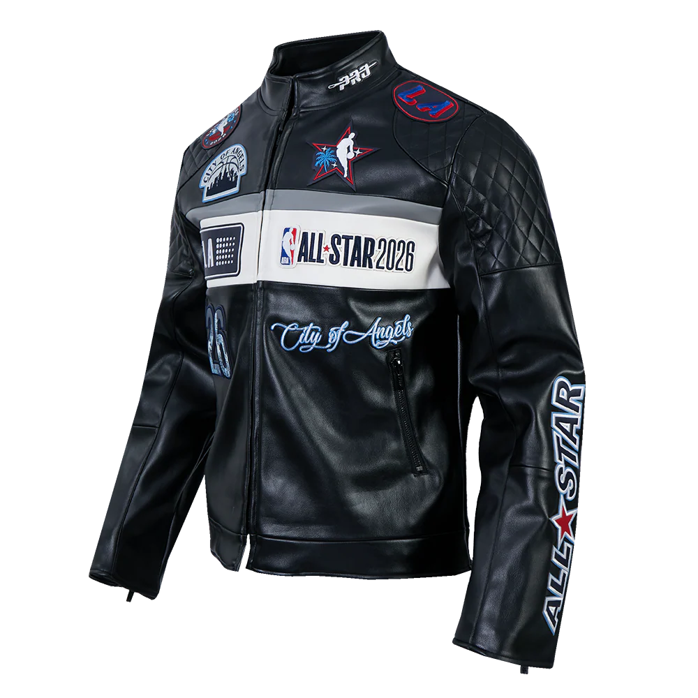 NBA ALL STAR 2026 MEN'S MOTO JACKET (BLACK/WHITE) - Image 5