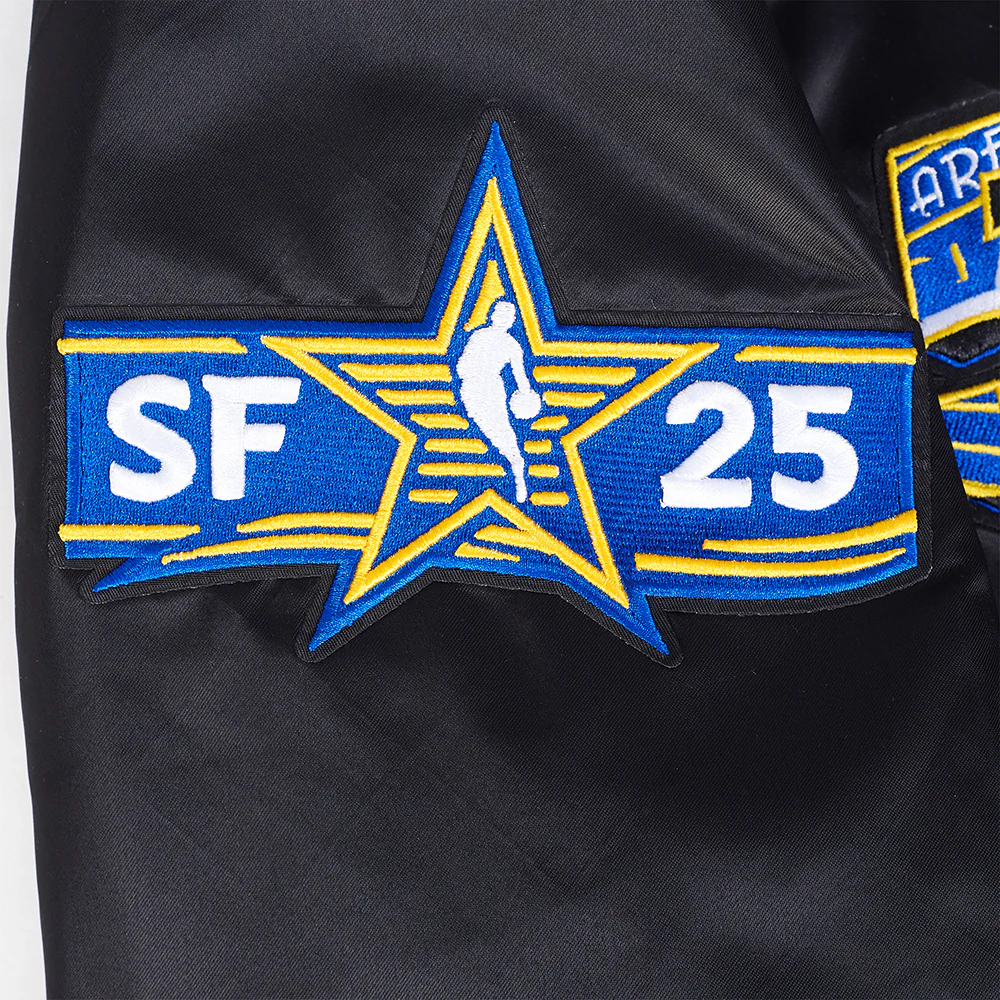 NBA ALL STAR 2025 MEN'S RIB SATIN JACKET (BLACK/ROYAL BLUE/BLACK) - Image 5
