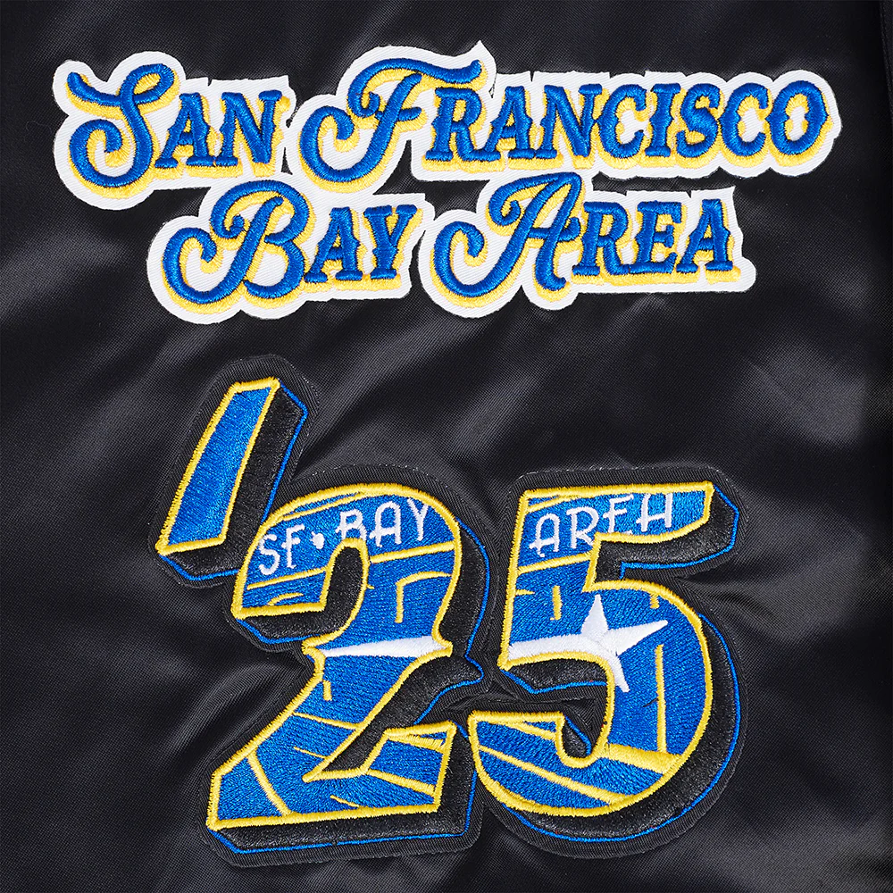 NBA ALL STAR 2025 MEN'S RIB SATIN JACKET (BLACK/ROYAL BLUE/BLACK) - Image 8
