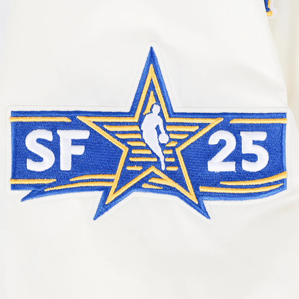 NBA ALL STAR 2025 MEN'S RIB SATIN JACKET (EGGSHELL/ ROYAL BLUE) - Image 8