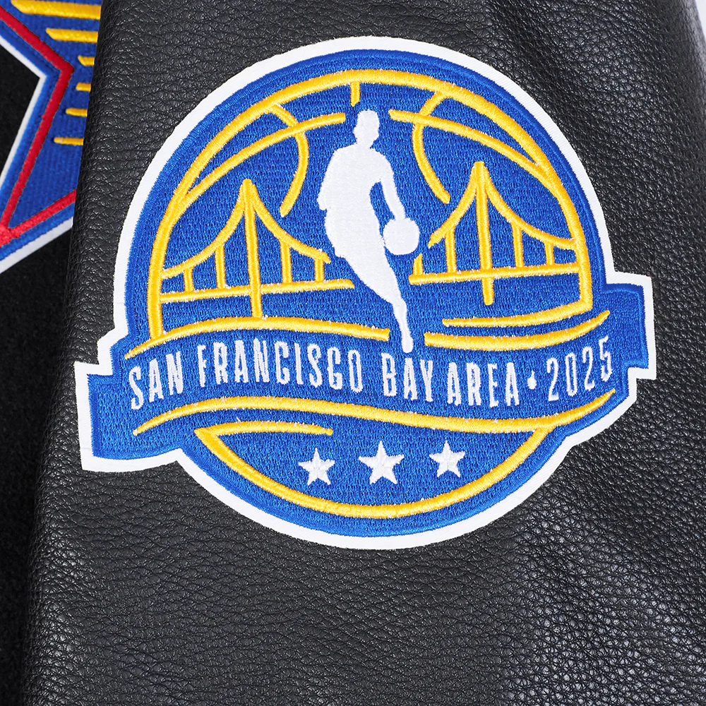 NBA ALL STAR 2025 MEN'S RIB WOOL VARSITY JACKET (BLACK/ROYAL BLUE/BLACK) - Image 11