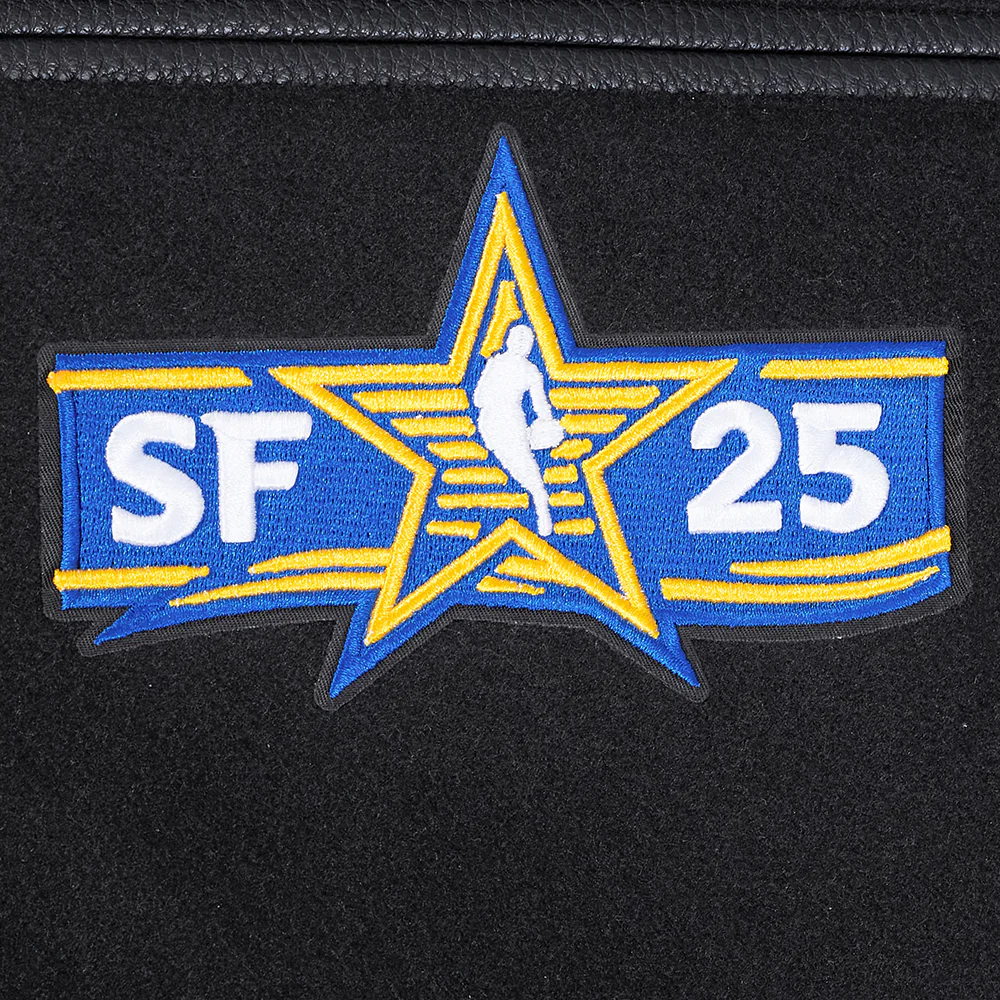 NBA ALL STAR 2025 MEN'S RIB WOOL VARSITY JACKET (BLACK/ROYAL BLUE/BLACK) - Image 7