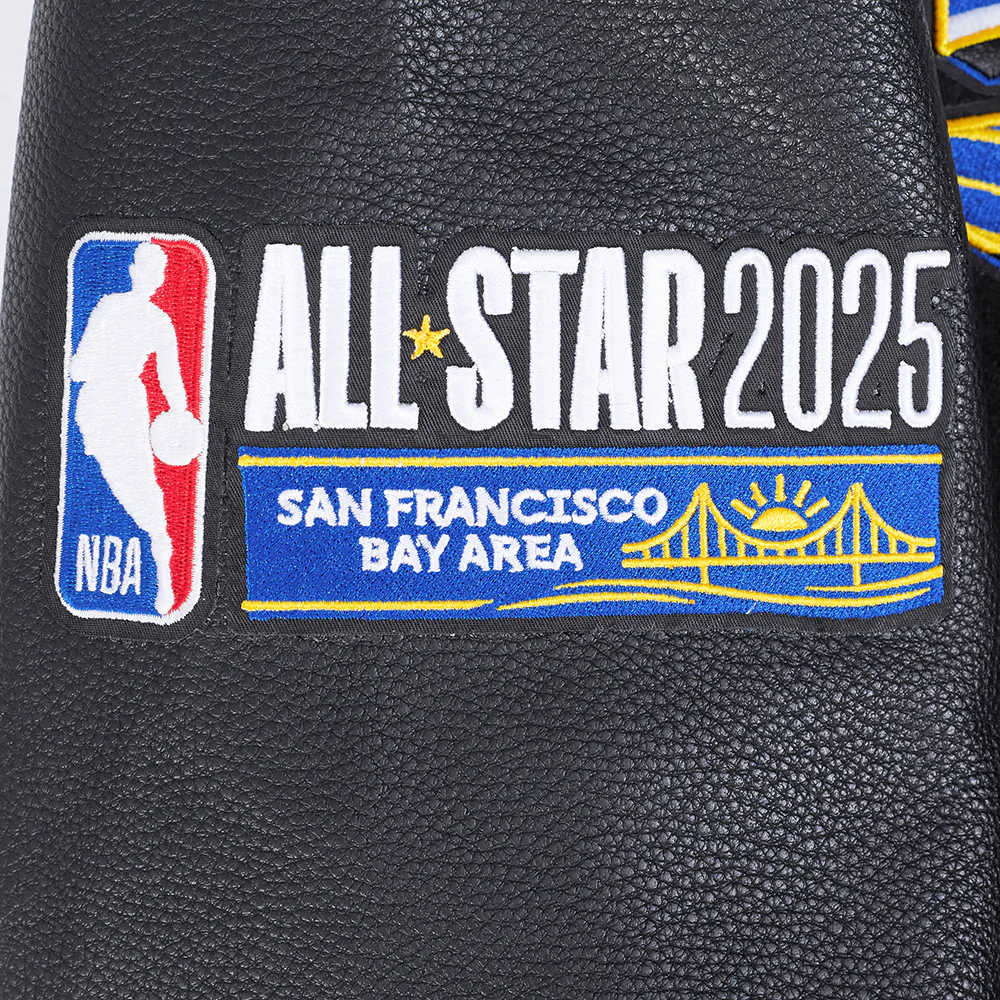 NBA ALL STAR 2025 MEN'S RIB WOOL VARSITY JACKET (BLACK/ROYAL BLUE/BLACK) - Image 9