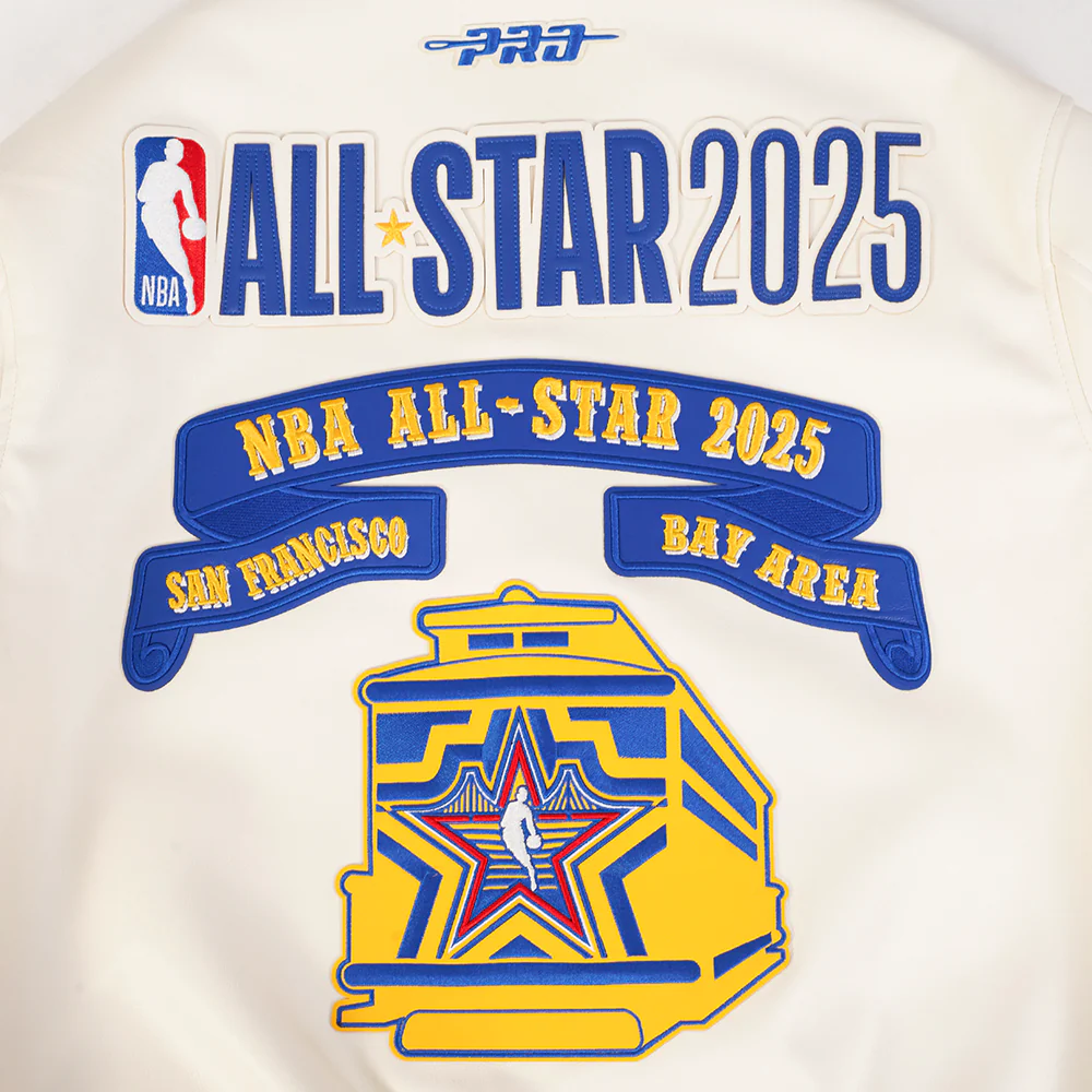 NBA ALL STAR 2025 MEN'S LEATHER JACKET (EGGSHELL) - Image 11