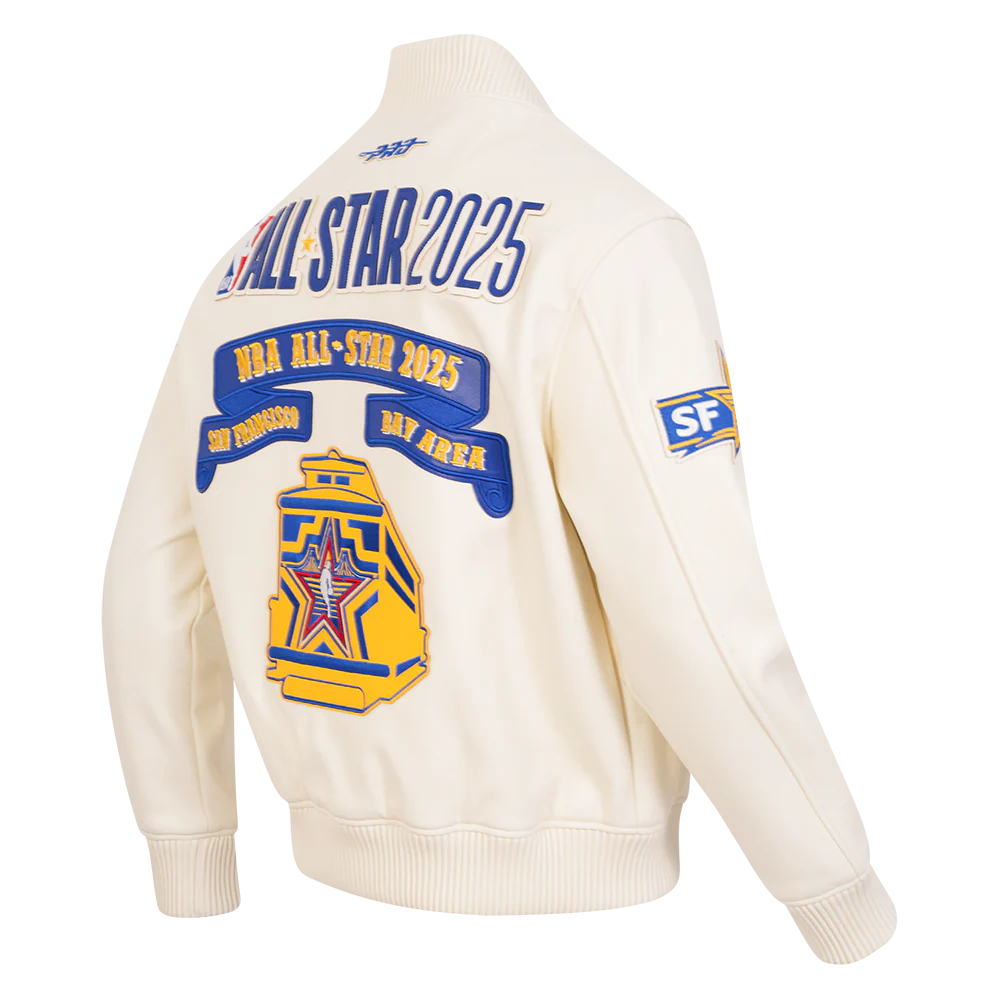 NBA ALL STAR 2025 MEN'S LEATHER JACKET (EGGSHELL) - Image 2