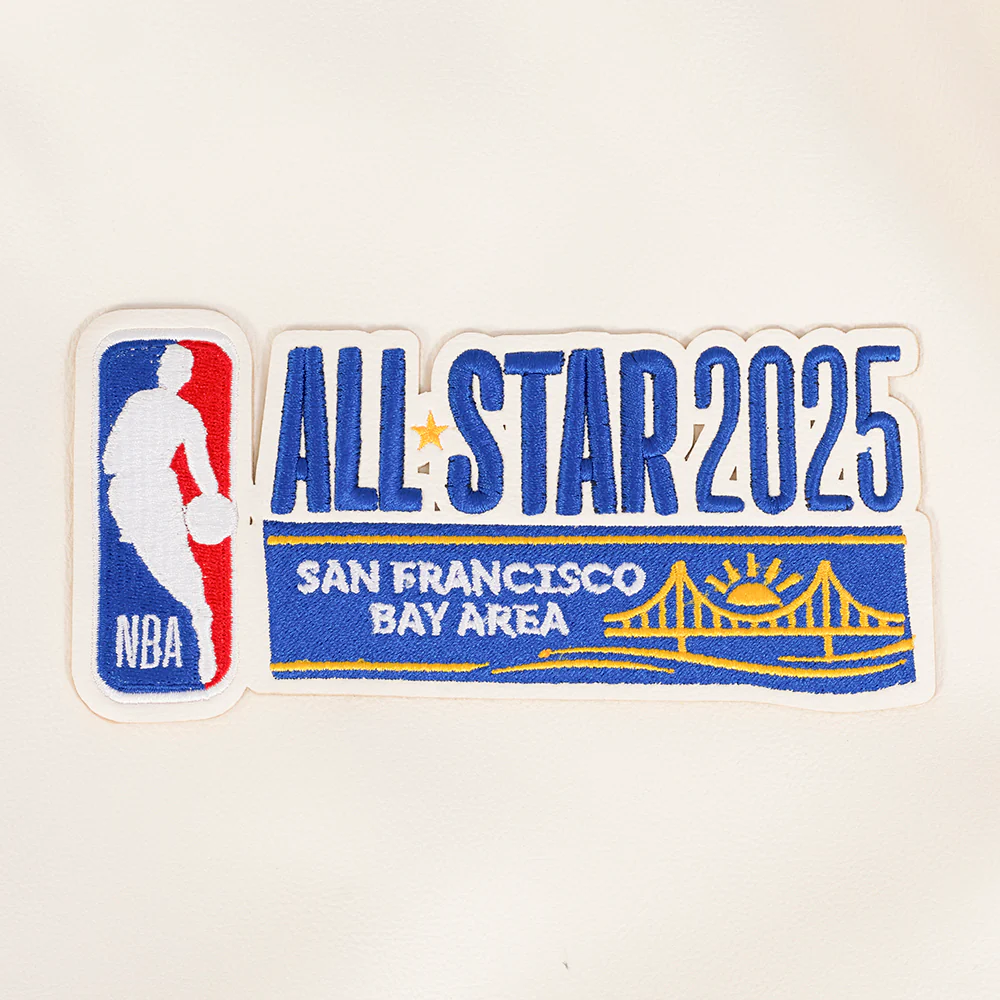 NBA ALL STAR 2025 MEN'S LEATHER JACKET (EGGSHELL) - Image 5