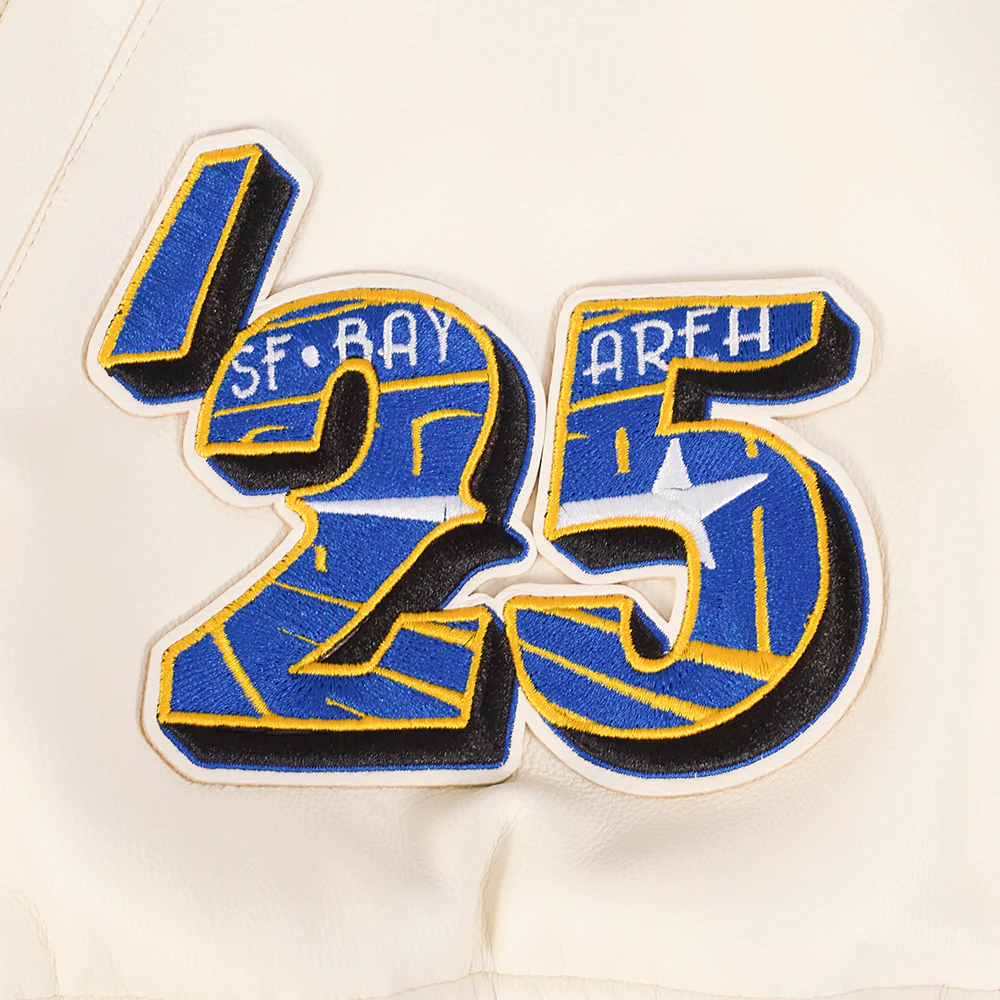 NBA ALL STAR 2025 MEN'S LEATHER JACKET (EGGSHELL) - Image 7
