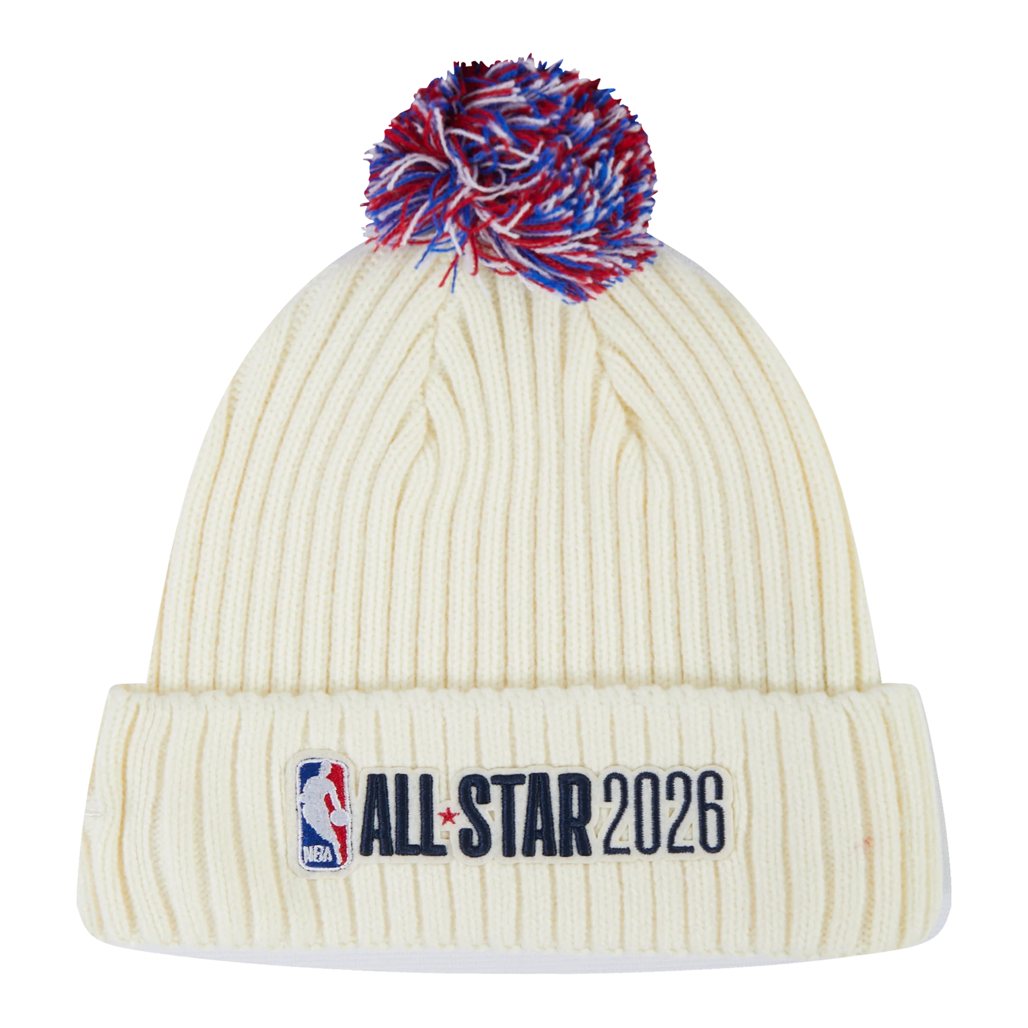 NBA ALL STAR 2026 UNLINED PRO BEANIE POM CUFFED (EGGSHELL) - Image 4