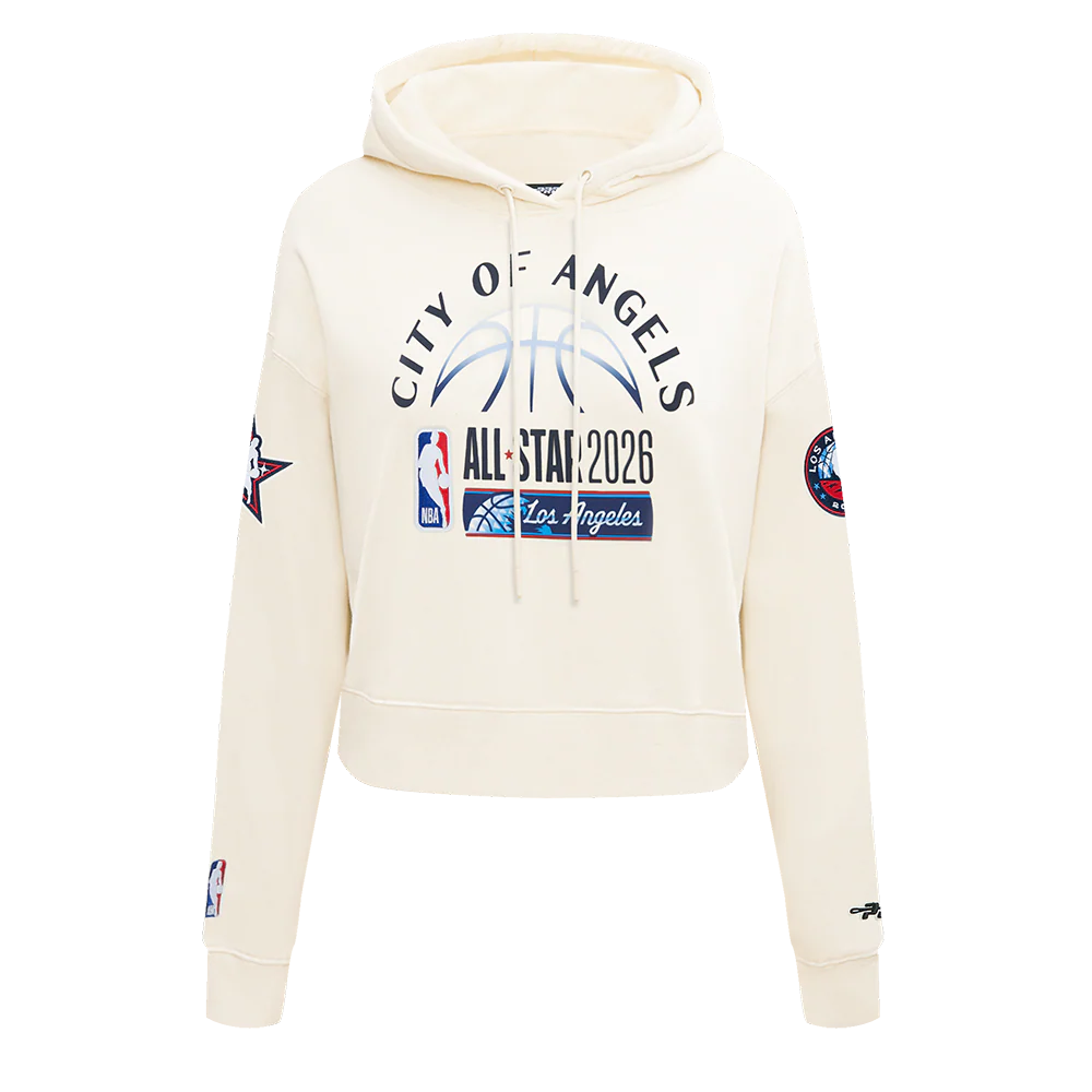 NBA ALL STAR 2026 WOMEN'S FLC CROPPED PO HOODIE (EGGSHELL) - Image 3