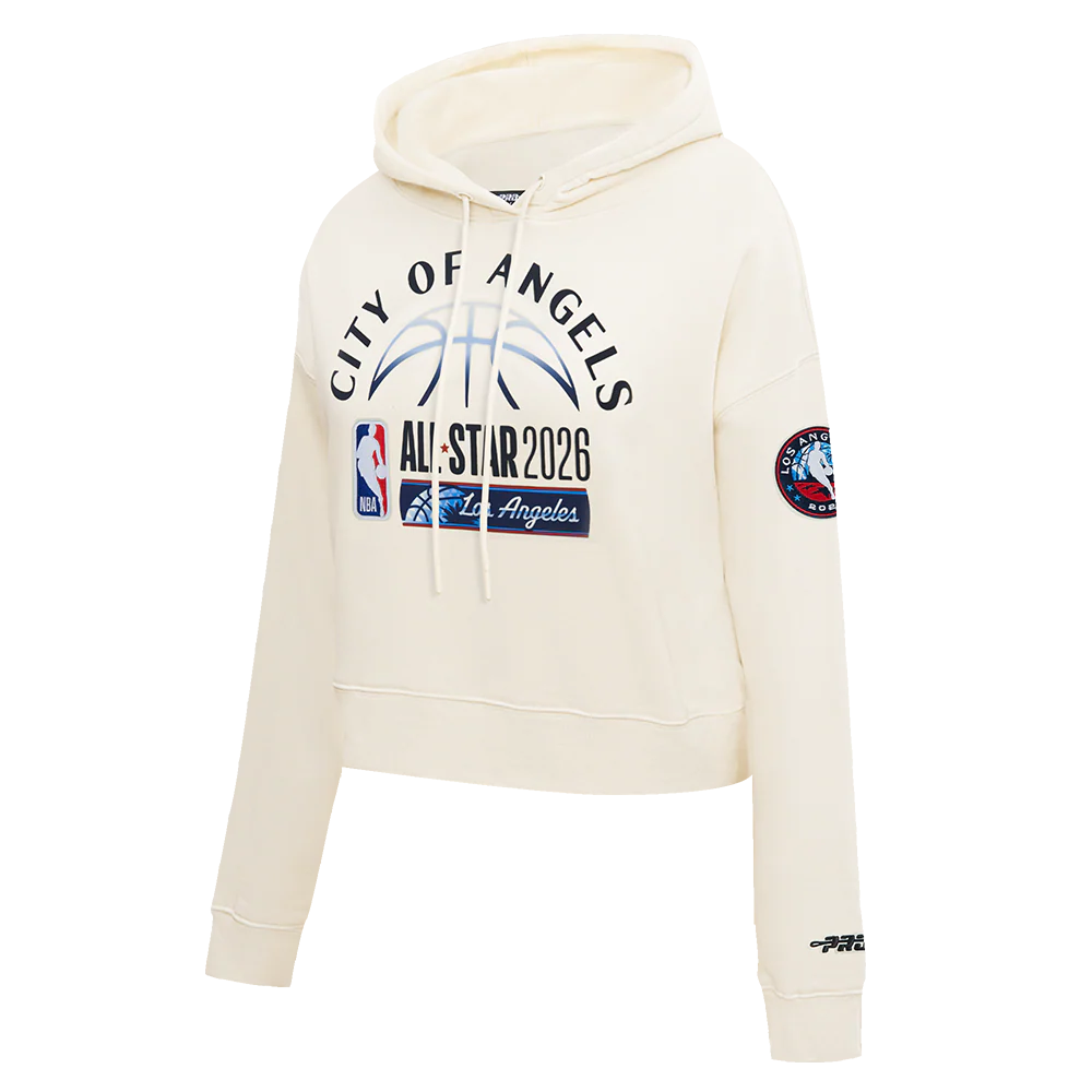 NBA ALL STAR 2026 WOMEN'S FLC CROPPED PO HOODIE (EGGSHELL) - Image 5