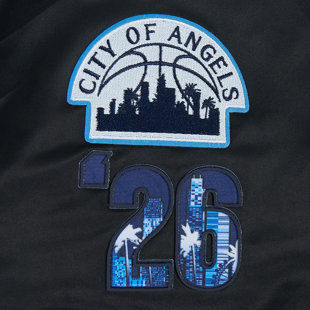 NBA ALL STAR 2026 WOMEN'S SUBLIMATED CROPPED SATIN JACKET (BLACK/ROYAL BLUE/BLACK) - Image 9