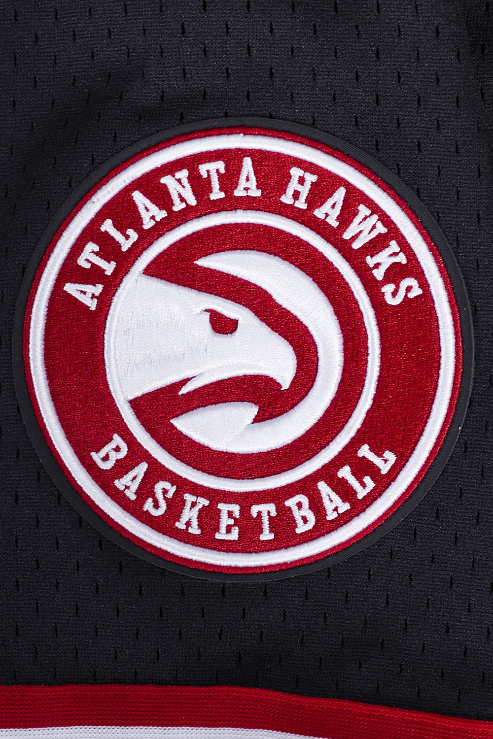 NBA ATLANTA HAWKS SCRIPT TAIL MEN'S MESH BUTTON DOWN SHIRT (BLACK/RED) - Image 6