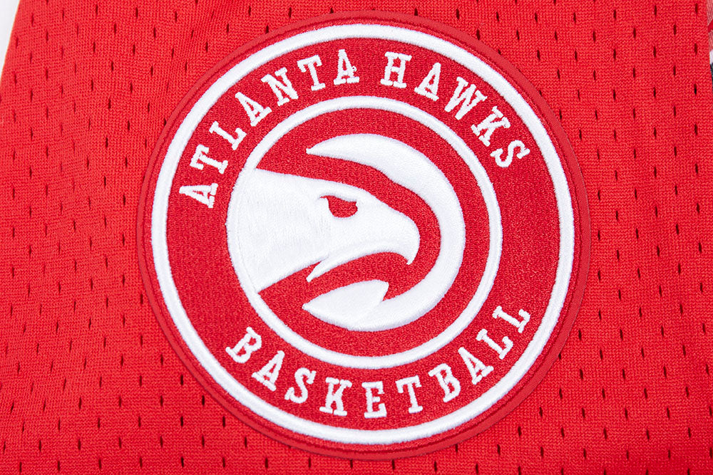NBA ATLANTA HAWKS SCRIPT TAIL MEN'S MESH BUTTON DOWN SHIRT (RED/BLACK) - Image 7
