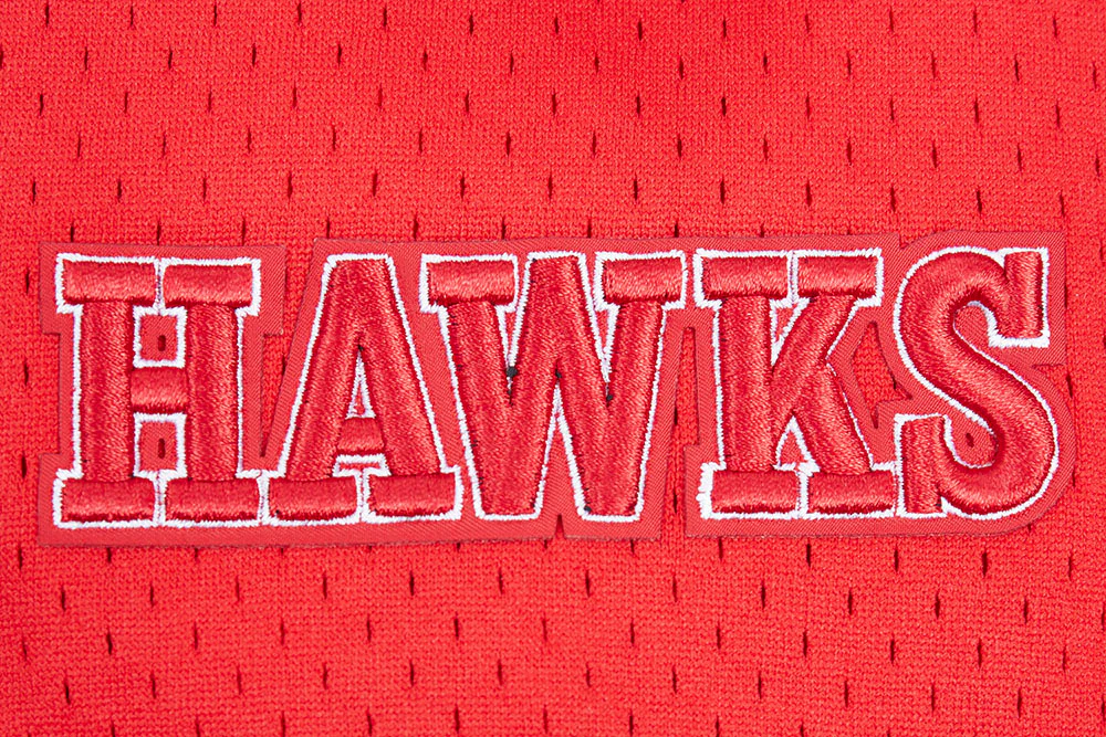 NBA ATLANTA HAWKS SCRIPT TAIL MEN'S MESH BUTTON DOWN SHIRT (RED/BLACK) - Image 8