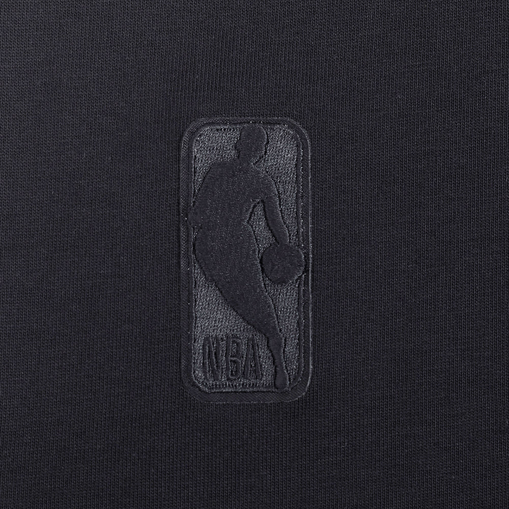 NBA ATLANTA HAWKS REVERSE FRENCH TERRY MEN'S COTTON JERSEY DROP SHOULDER TEE (BLACK) - Image 6