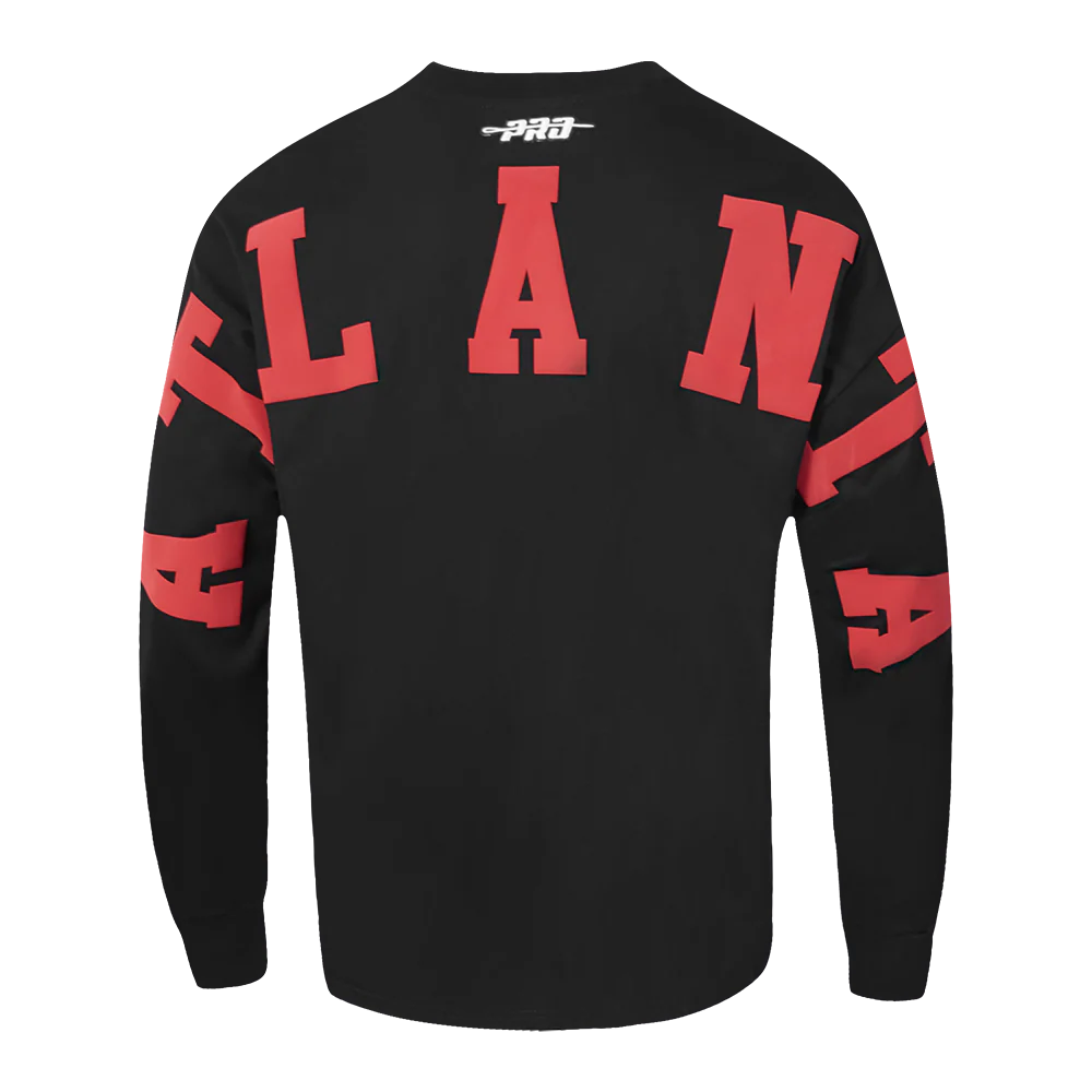 NBA ATLANTA HAWKS WINGSPAN MEN'S DROP SHOULDER LONG SLEEVE TEE (BLACK) - Image 3