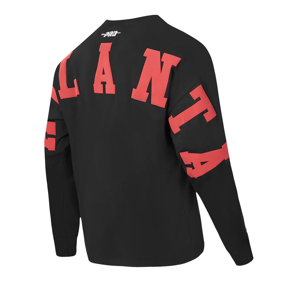 NBA ATLANTA HAWKS WINGSPAN MEN'S DROP SHOULDER LONG SLEEVE TEE (BLACK) - Image 6