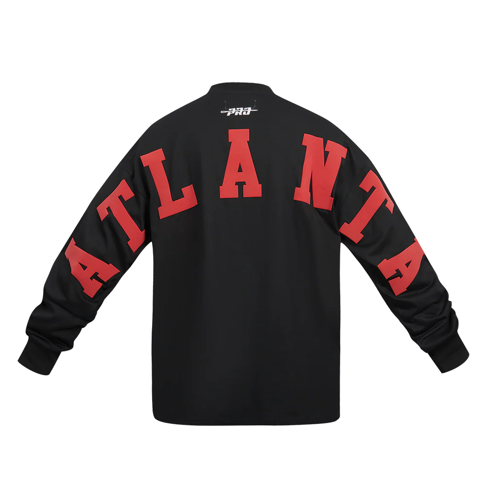 NBA ATLANTA HAWKS WINGSPAN MEN'S DROP SHOULDER LONG SLEEVE TEE (BLACK) - Image 7