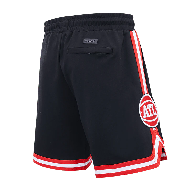 NBA ATLANTA HAWKS CLASSIC CHENILLE MEN'S SHORT (BLACK) - Image 3