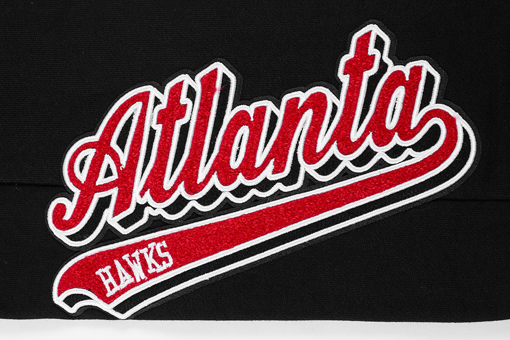 NBA ATLANTA HAWKS SCRIPT TAIL MEN'S RIB FLEECE SWEATPANT (BLACK/RED/BLACK) - Image 7