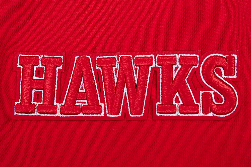 NBA ATLANTA HAWKS SCRIPT TAIL MEN'S RIB FLEECE PULLOVER HOODIE (RED/BLACK) - Image 7