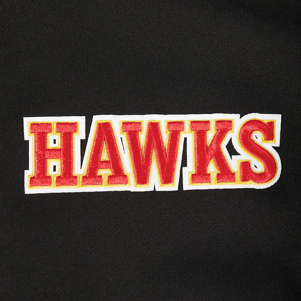 NBA ATLANTA HAWKS WINGSPAN MEN'S DROP SHOULDER FLEECE PULLOVER HOODIE (BLACK) - Image 11