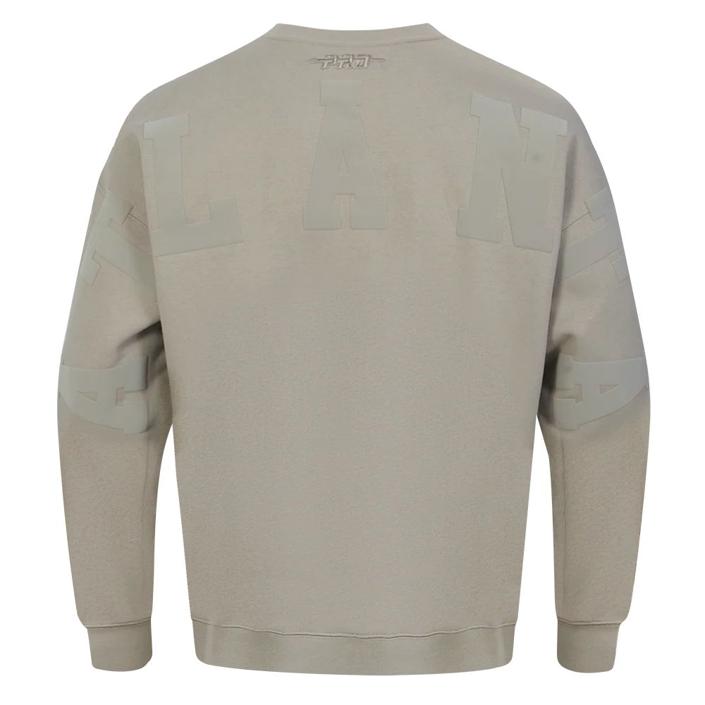 NBA ATLANTA HAWKS WINGSPAN MEN'S DROP SHOULDER FLEECE CREWNECK (TAUPE) - Image 5