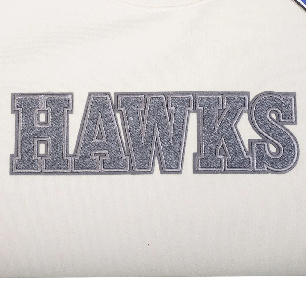 NBA ATLANTA HAWKS REVERSE FRENCH TERRY MEN'S DROP SHOULDER FLC CREWN (EGGSHELL) - Image 5