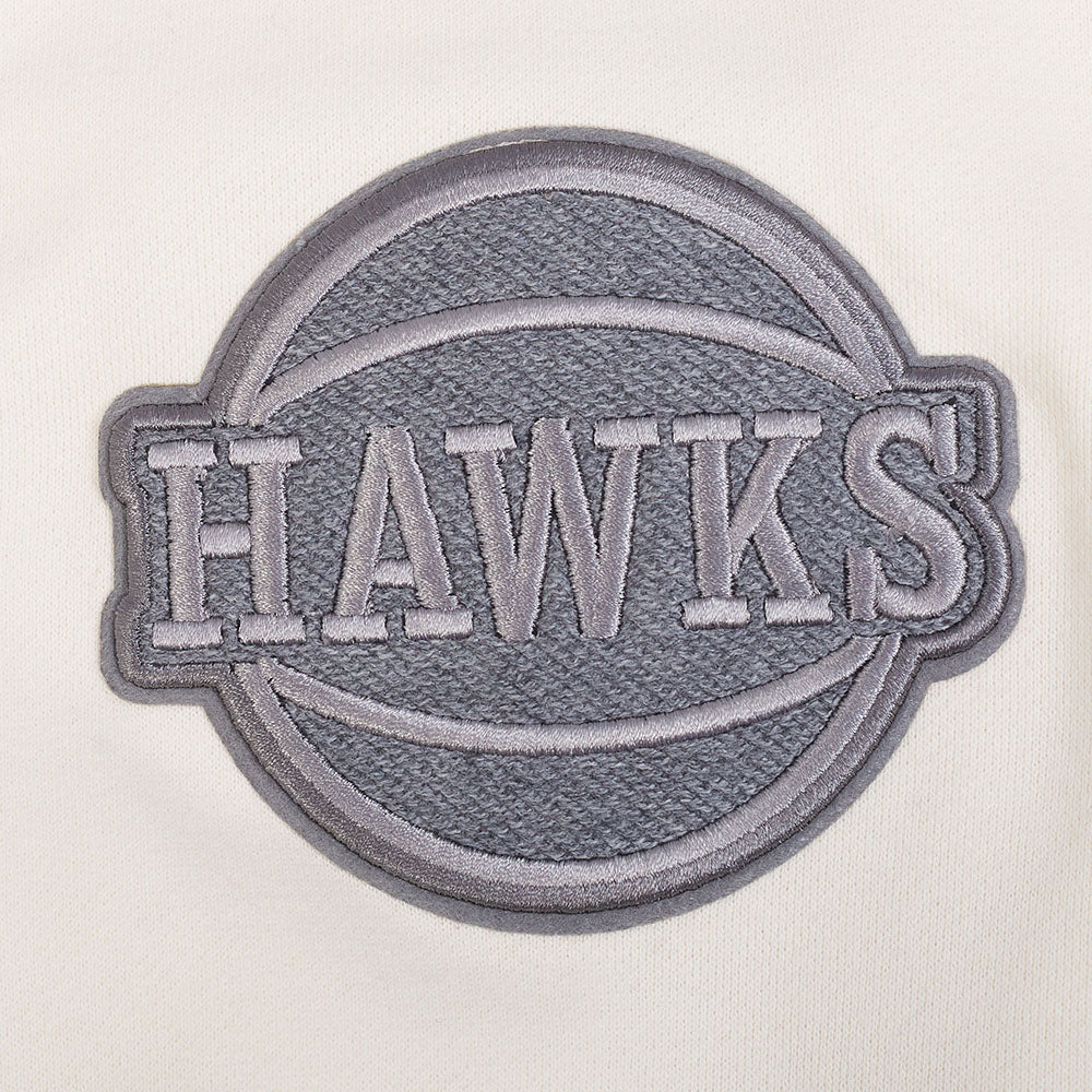 NBA ATLANTA HAWKS REVERSE FRENCH TERRY MEN'S DROP SHOULDER FLC CREWN (EGGSHELL) - Image 6