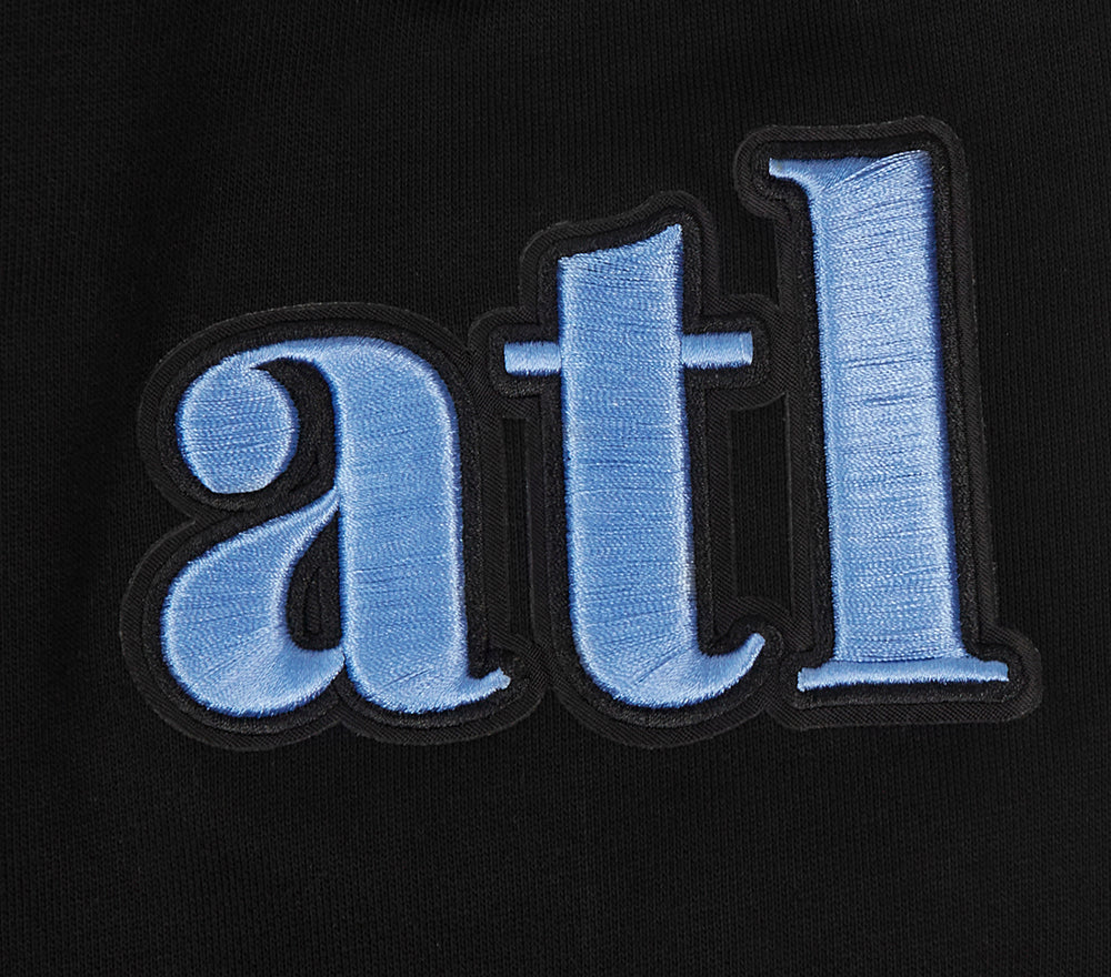 NBA ATLANTA HAWKS CITY EDITION 24-25 MEN'S RIB FLEECE PULLOVER HOODIE (BLACK) - Image 7