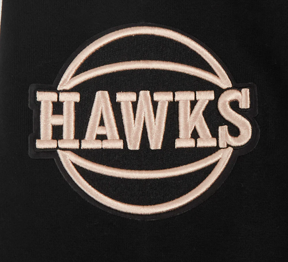 NBA ATLANTA HAWKS CITY EDITION 24-25 MEN'S RIB FLEECE PULLOVER HOODIE (BLACK) - Image 8