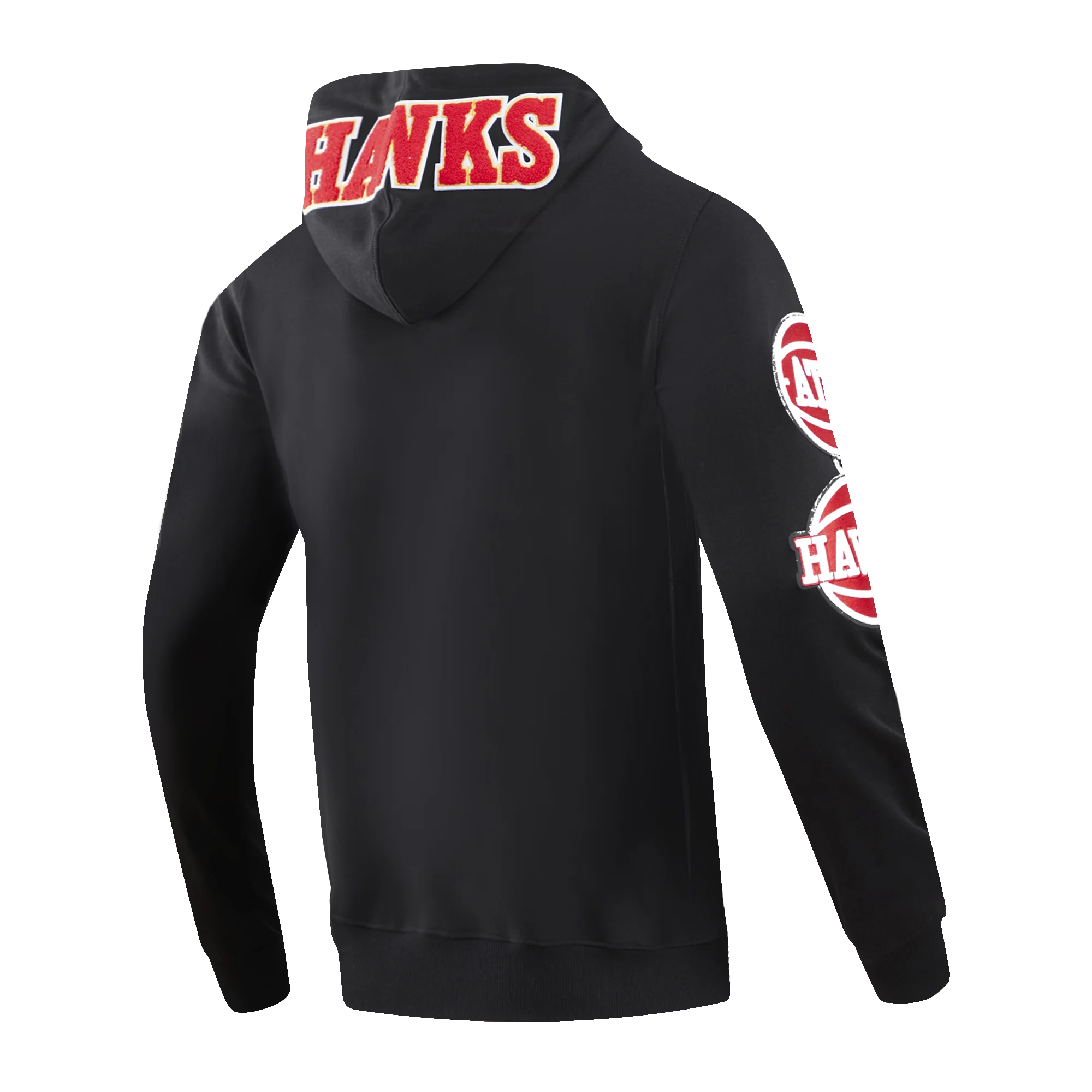 NBA ATLANTA HAWKS CLASSIC CHENILLE MEN'S PULLOVER HOODIE (BLACK) - Image 4