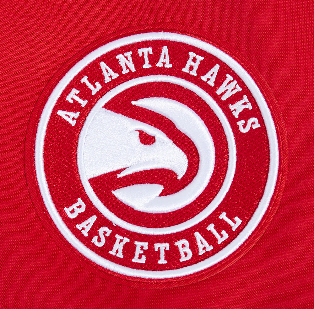 NBA ATLANTA HAWKS CLASSIC CHENILLE MEN'S DOUBLE KNIT PULLOVER HOODIE (RED) - Image 7