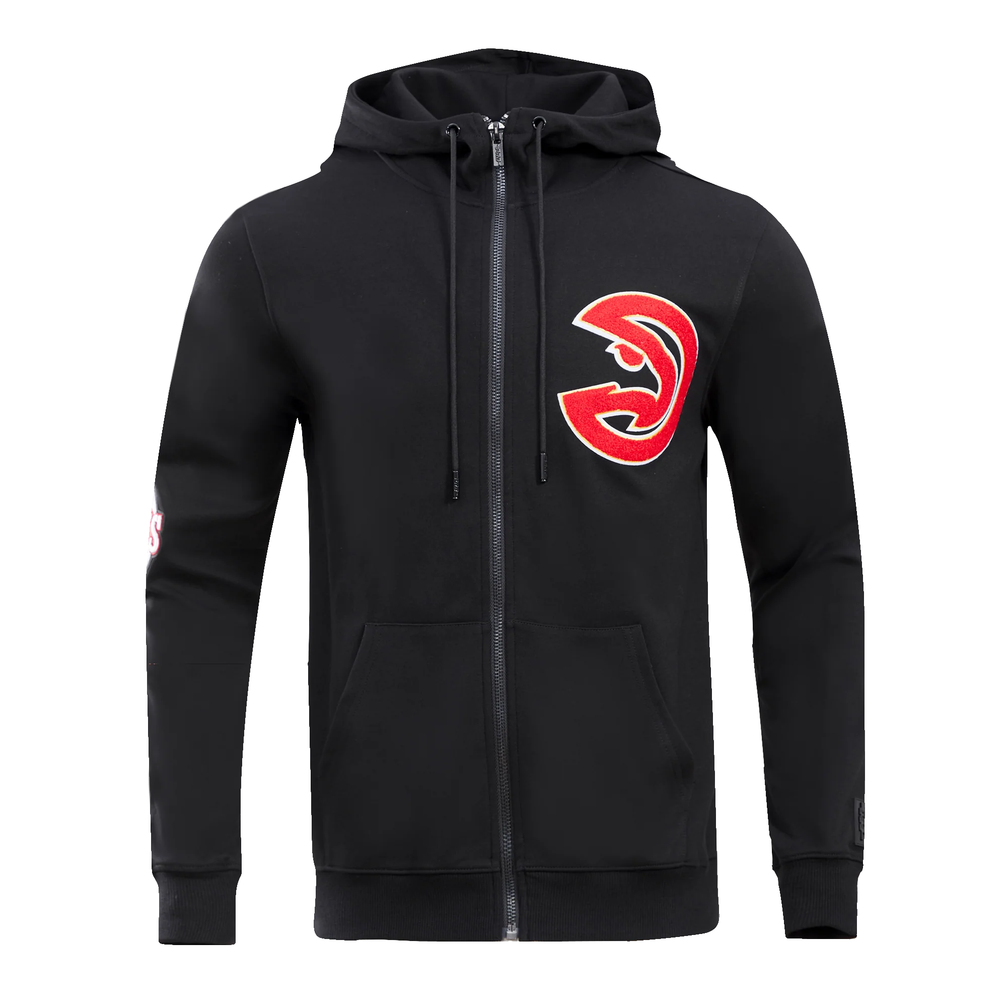 NBA ATLANTA HAWKS CLASSIC CHENILLE MEN'S FULL ZIP HOODIE (BLACK)