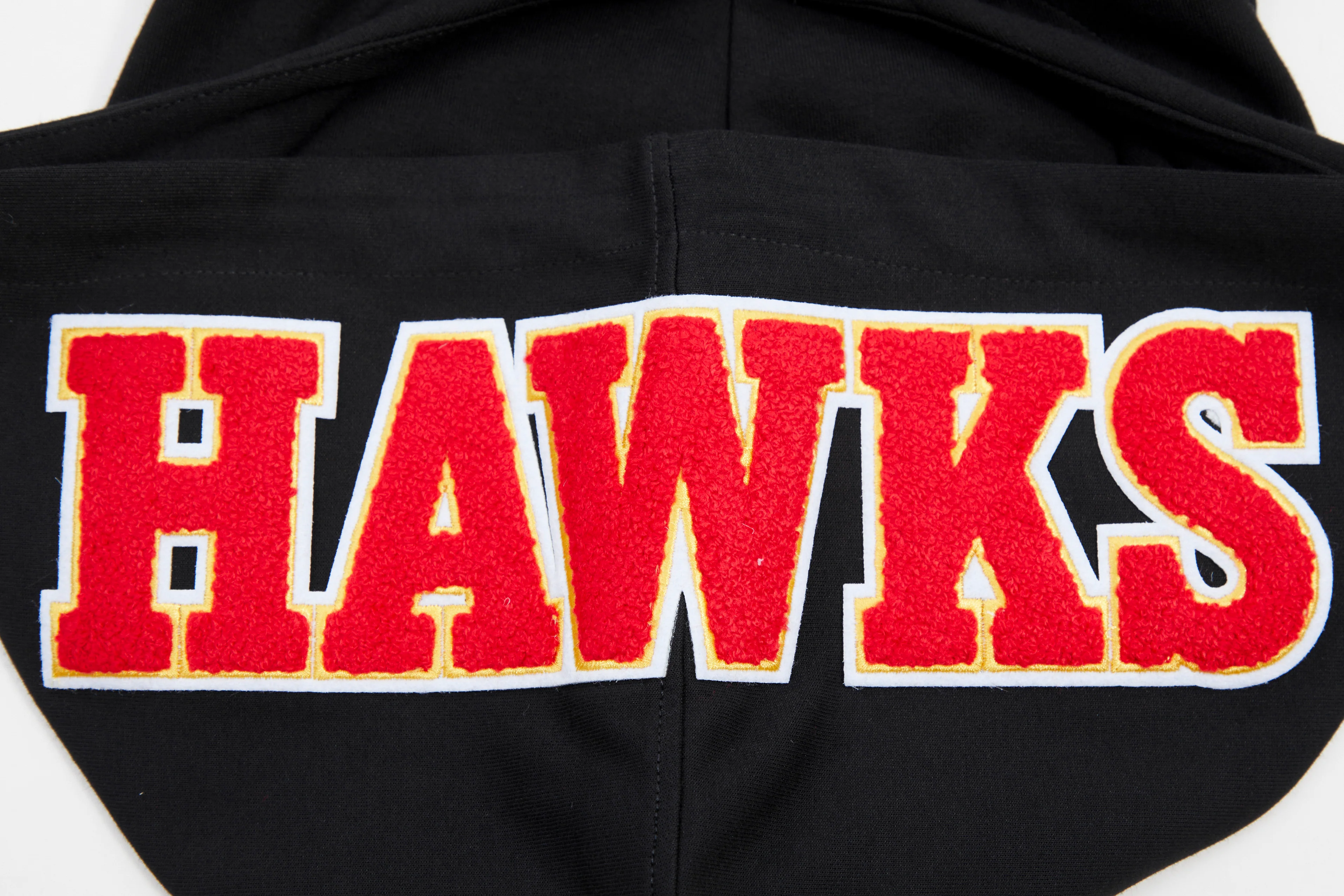 NBA ATLANTA HAWKS CLASSIC CHENILLE MEN'S FULL ZIP HOODIE (BLACK) - Image 9