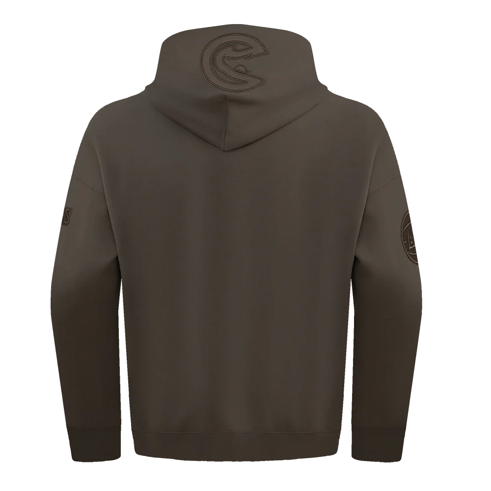 NBA ATLANTA HAWKS NEUTRAL MEN'S DROP SHOULDER PULLOVER HOODIE (DARK TAUPE) - Image 5