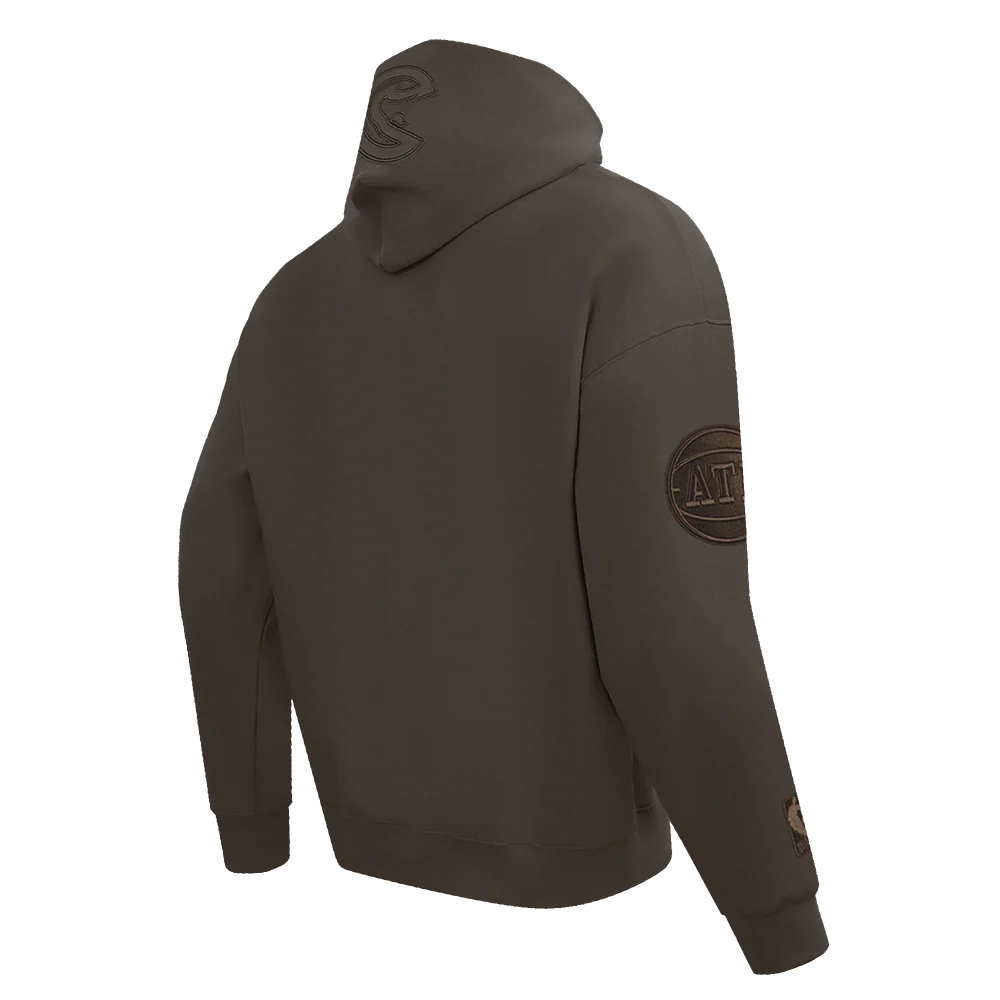 NBA ATLANTA HAWKS NEUTRAL MEN'S DROP SHOULDER PULLOVER HOODIE (DARK TAUPE) - Image 6