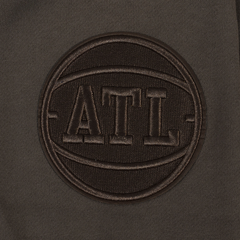 NBA ATLANTA HAWKS NEUTRAL MEN'S DROP SHOULDER PULLOVER HOODIE (DARK TAUPE) - Image 9