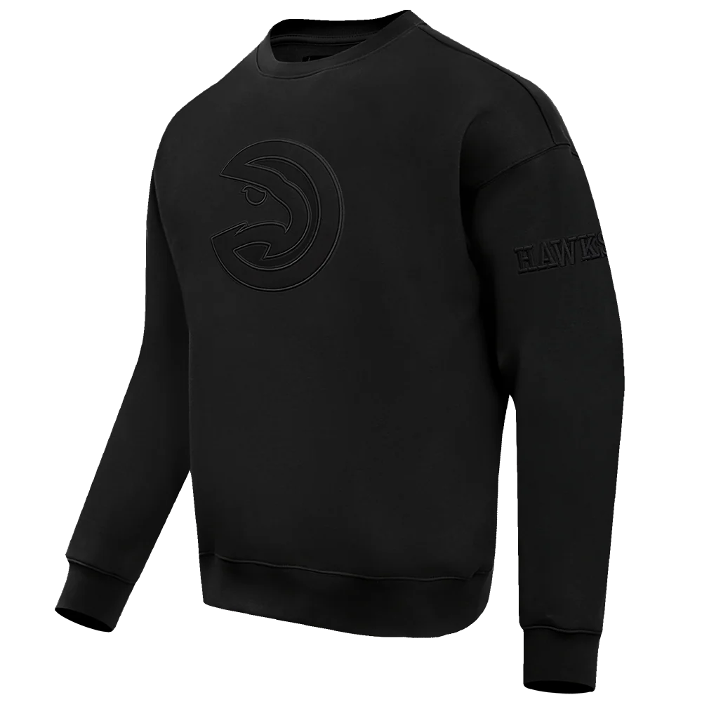 NBA ATLANTA HAWKS NEUTRAL DROP SHOULDER FLEECE CREWNECK (BLACK) - Image 4